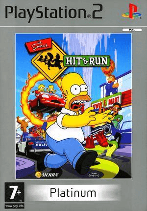 The Simpsons Hit and Run box art for Playstation 2
